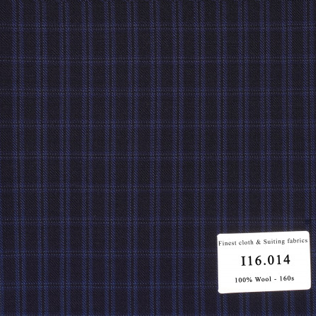 I16.014 Kevinlli V9 - Vải Suit 100% Wool - Đen Caro xanh
